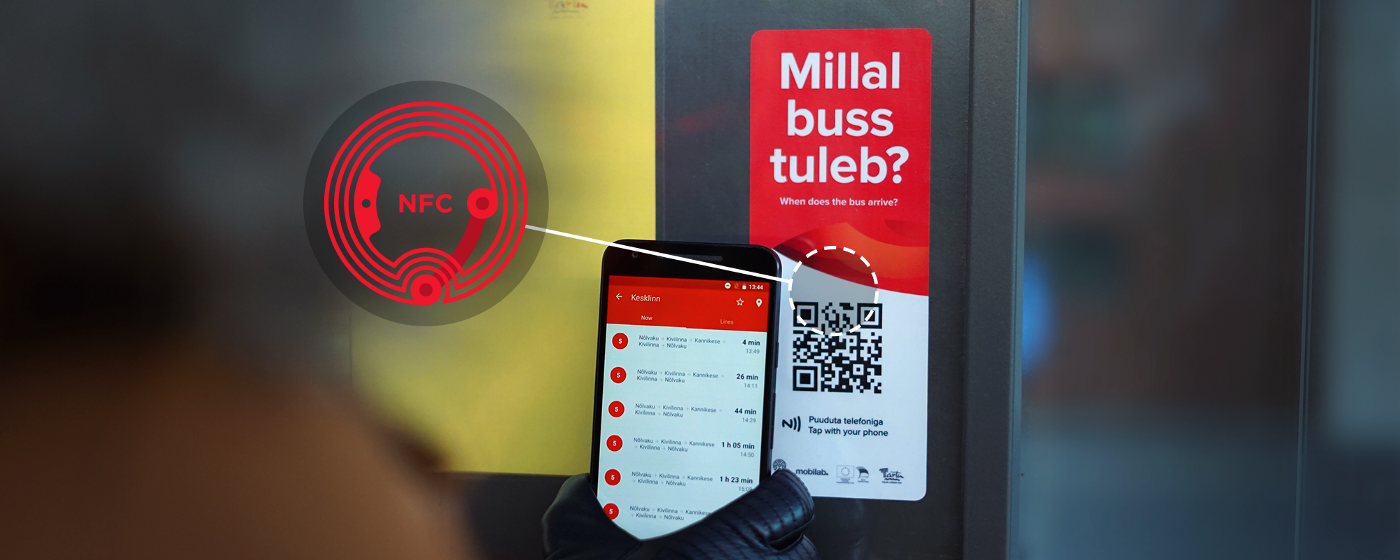 Smart public transit -  NFC+QR stickers for Tartu Smart City
